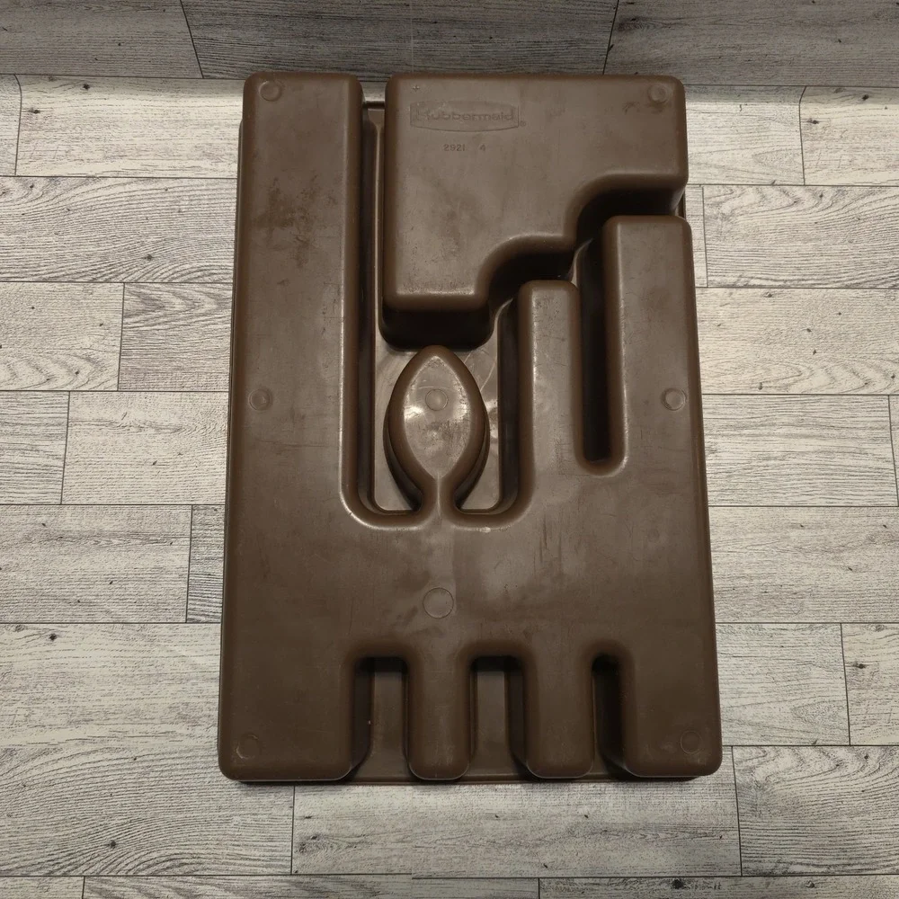 Vintage Rubbermaid Silverware‎ Drawer Organizer Tray #2921 USA Brown Plastic
